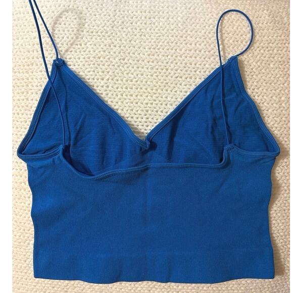 Free People Intimately Vibrant Blue Cropped Brami Tank Size XS/S - Picture 4 of 6